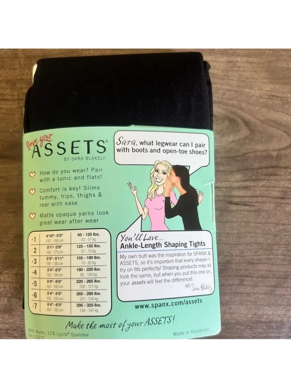 Love Your Assets by SPANX Ankle Length Shaping Black Tights Size 3 #H243023